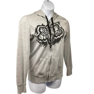 Fox Racing Womens Beige Zip Up Hoodie Jacket XL Stretch Pockets